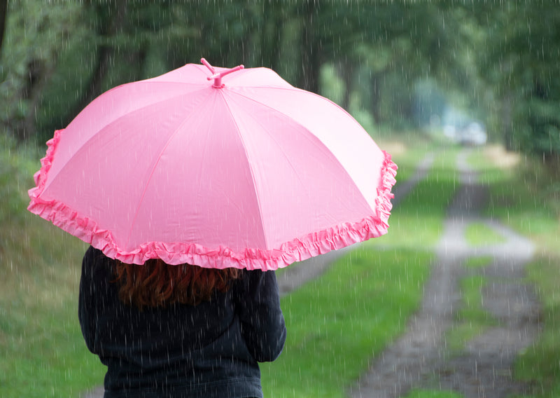 Esschert Standing Flamingo Umbrella With Ruffles